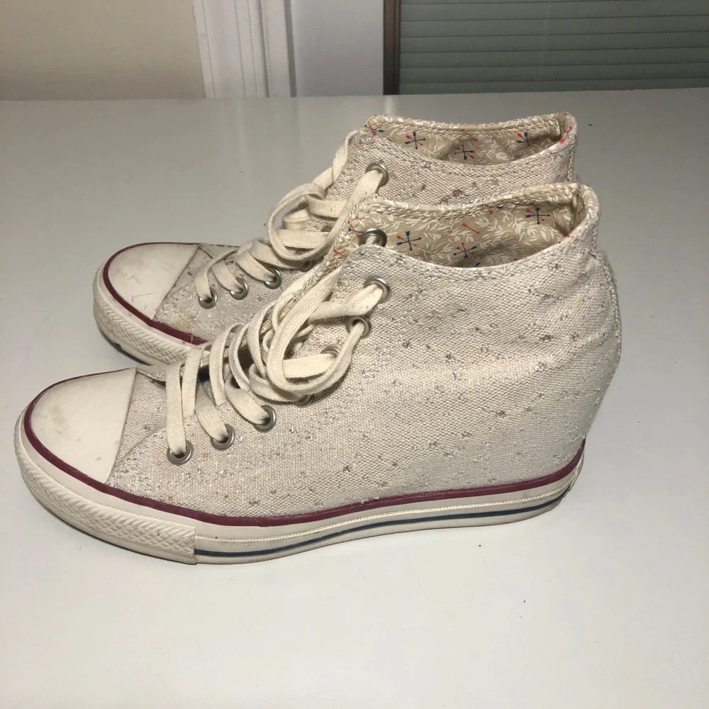 Converse Chuck Taylor All Star Lux Hidden Heel Wedge Twill Knit Canvas Womens 9 - Picture 2 of 12